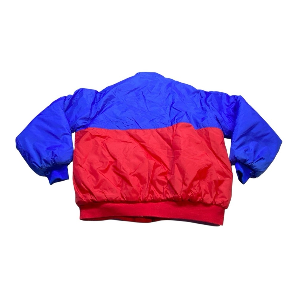 VTG 90s Brittania Bomber Jacket Puffer Men's XL Red Blue Puffy Retro Full Zip - Picture 8 of 11